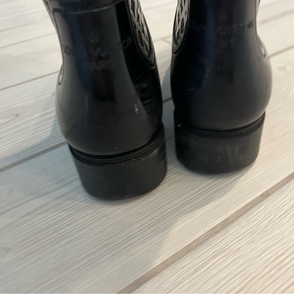 Black Louis Vuitton Monogrammed Rain Boot